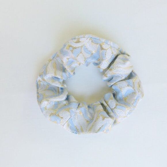 Blue Scrunchies -Set of 3 - Pony Tail - Upcycled - Handmade - FREE W/ PURCHASE   - Picture 5 of 10